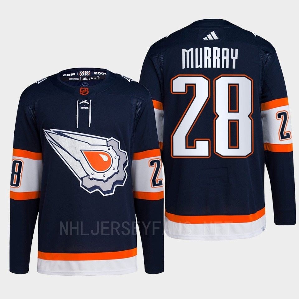Edmonton Oilers Ryan Murray 28 Navy Primegreen Reverse Retro 2.0 Jersey 2022