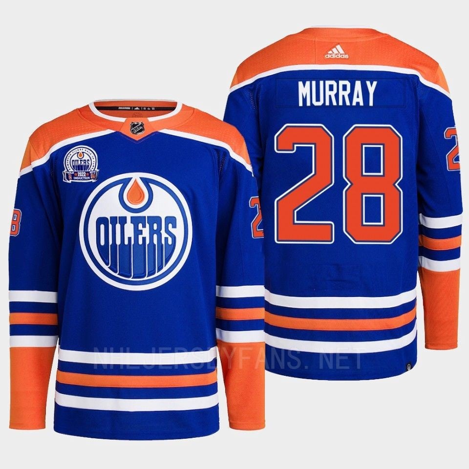 Edmonton Oilers Ryan Murray 28 Royal Primegreen Lee Ryan Hall Of Fame Patch Jersey 2022