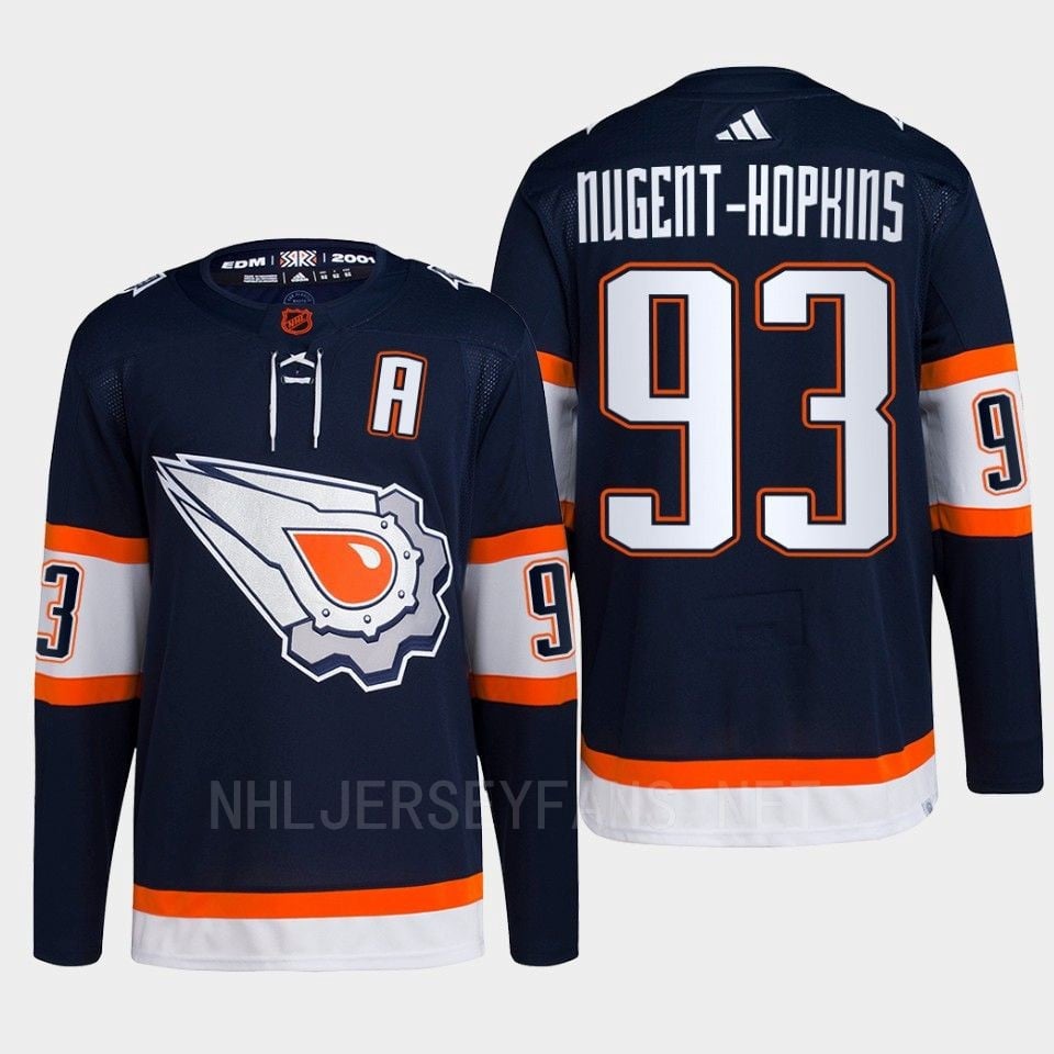 Edmonton Oilers Ryan Nugent-hopkins 93 Navy Primegreen Reverse Retro 2.0 Jersey 2022