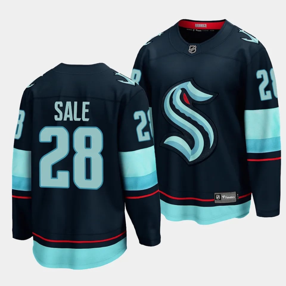 Eduard Sale #28 Seattle Kraken 2023 Draft Home Men Jersey - Blue