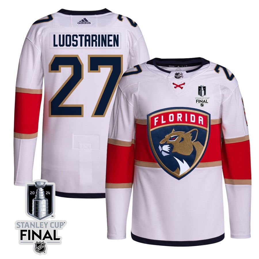 Eetu Luostarinen 27 Florida Panthers 2024 Stanley Cup Final Away Breakaway Jersey - Men, White