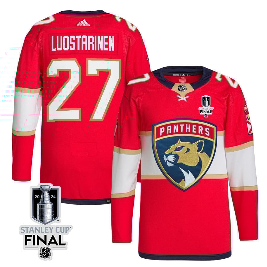 Eetu Luostarinen 27 Florida Panthers 2024 Stanley Cup Final Home Breakaway Jersey - Men, Red