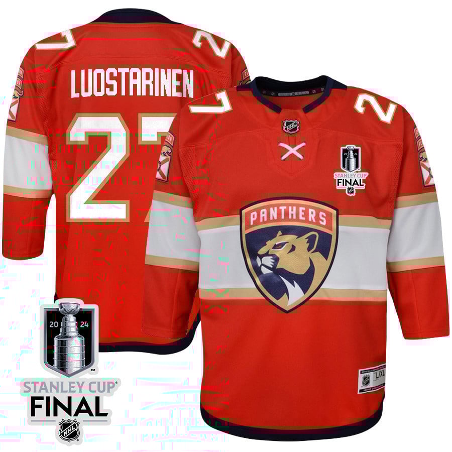 Eetu Luostarinen 27 Florida Panthers 2024 Stanley Cup Final Youth Home Breakaway Jersey - Red