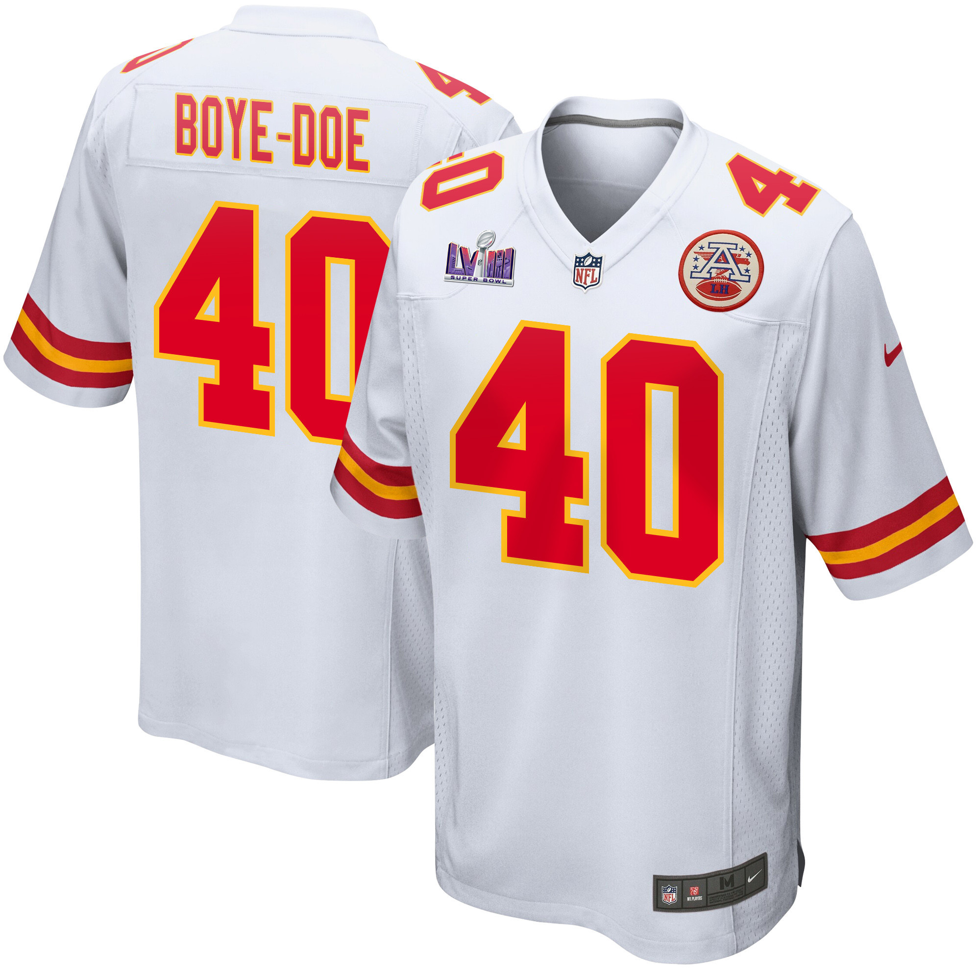 Ekow Boye-doe 40 Kansas City Chiefs Super Bowl Lviii Patch Game Men Jersey - White Js7139