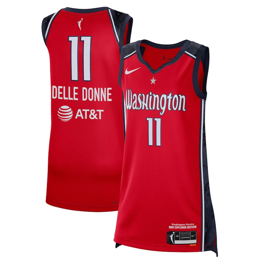 Elena Delle Donne 11 Washington Mystics Explorer Edition Jersey - Red