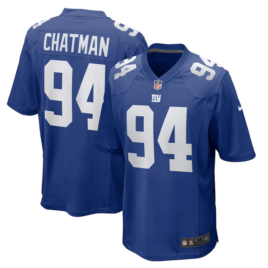 Elijah Chatman 94 New York Giants Team Game Men Jersey - Royal Js6080