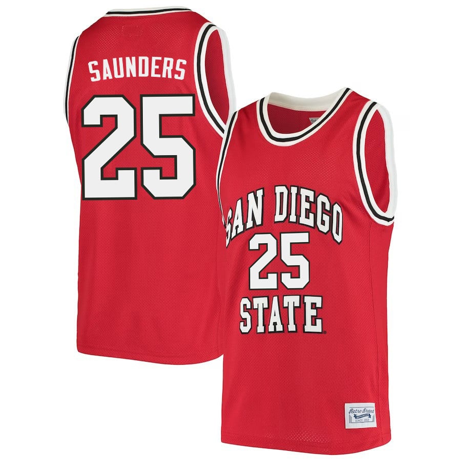 Elijah Saunders 25 San Diego State Aztecs 2023 Basketball Jersey- Men Red
