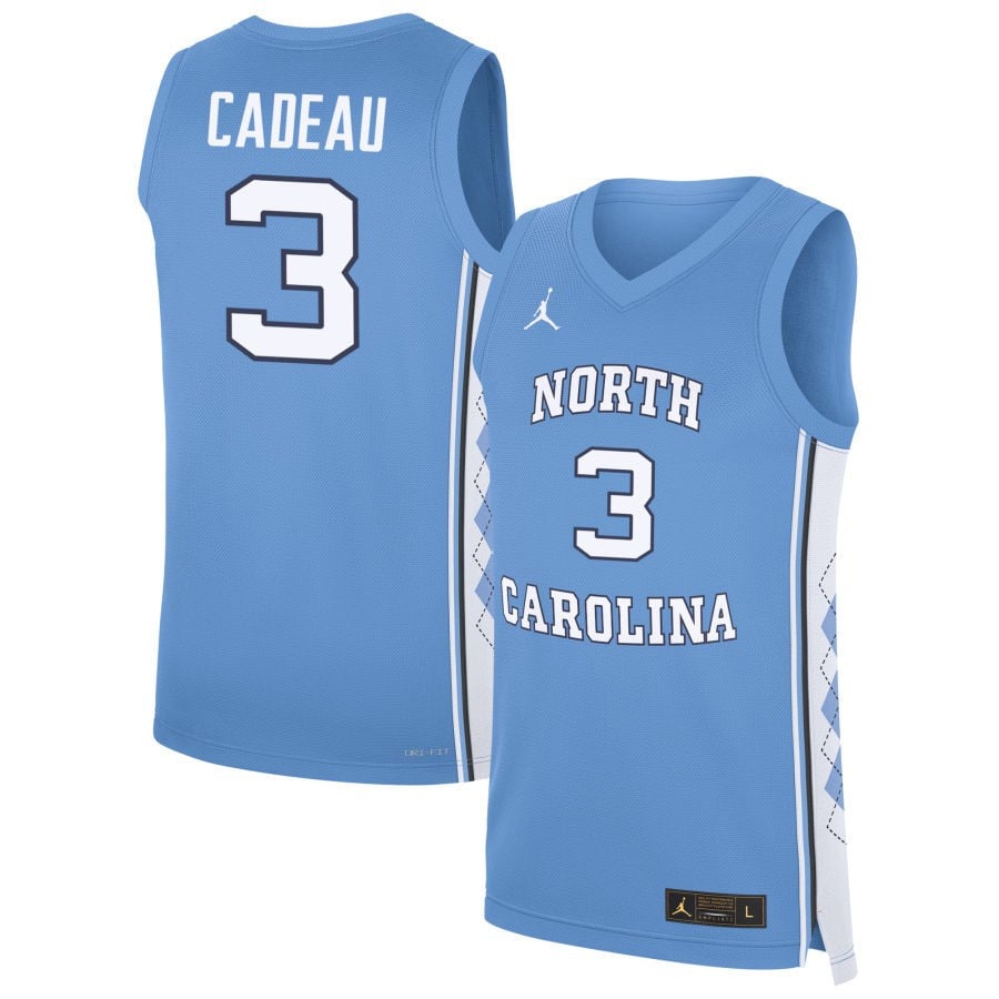 Elliot Cadeau 3 North Carolina Tar Heels Basketball Men Jersey - Carolina Blue