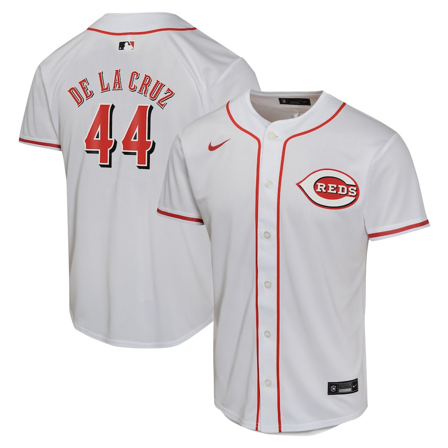 Elly De La Cruz 44 Cincinnati Reds Home Game Player Youth Jersey - White