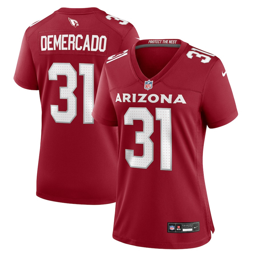 Emari Demercado 31 Arizona Cardinals Women's Game Jersey - Cardinal Js1195