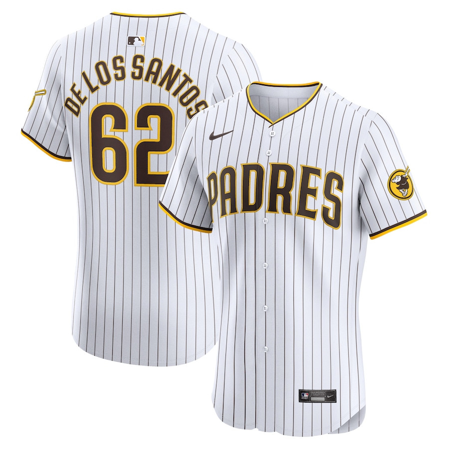 Enyel De Los Santos 62 San Diego Padres Home Elite Player Men Jersey - White