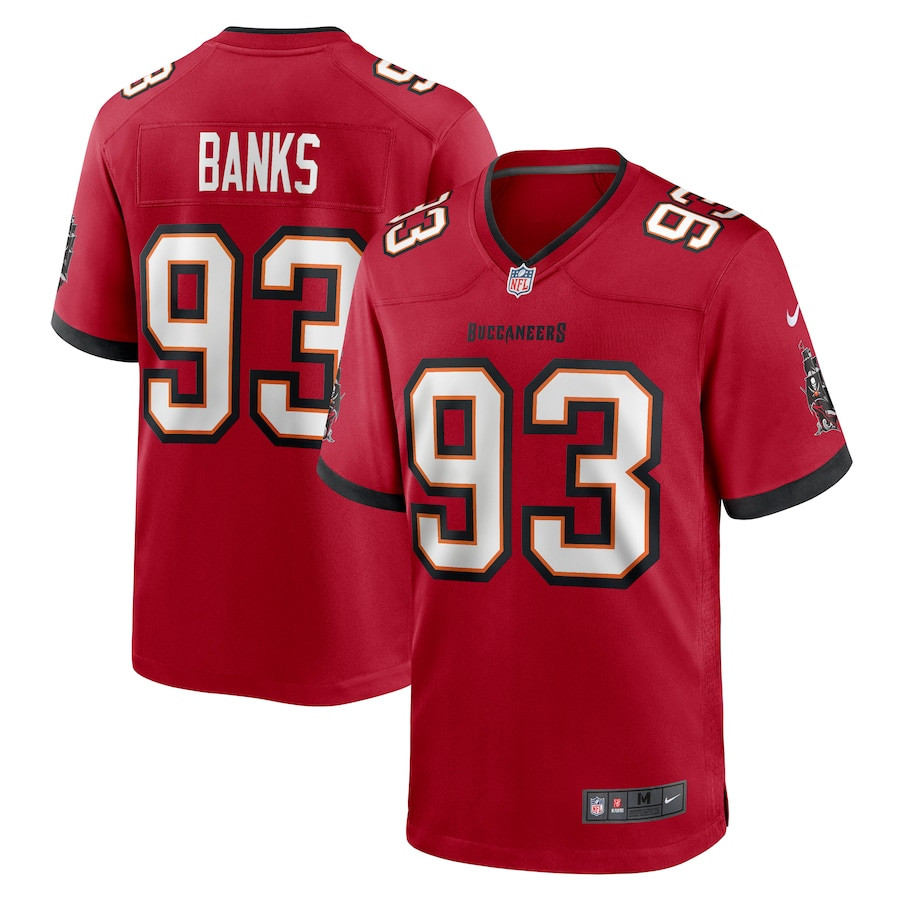 Eric Banks 93 Tampa Bay Buccaneers Game Men Jersey - Red Js2823