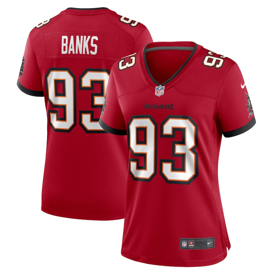 Eric Banks 93 Tampa Bay Buccaneers Women's Game Jersey - Red Js3748