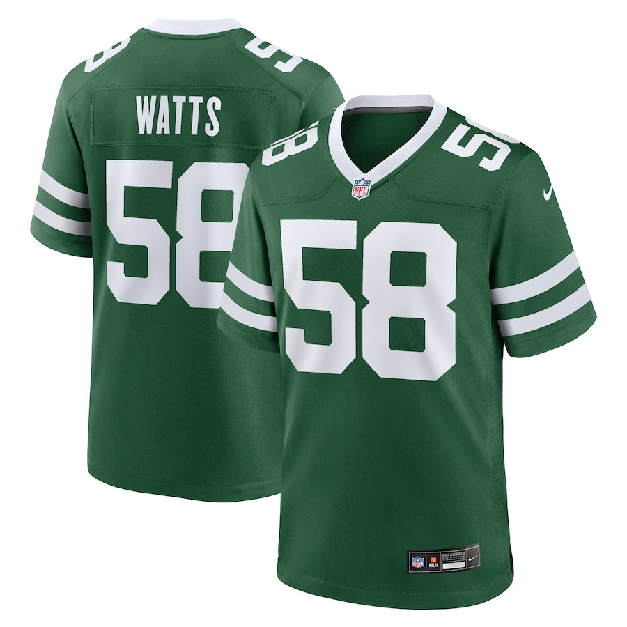Eric Watts 58 New York Jets Team Game Men Jersey - Legacy Green Js5164