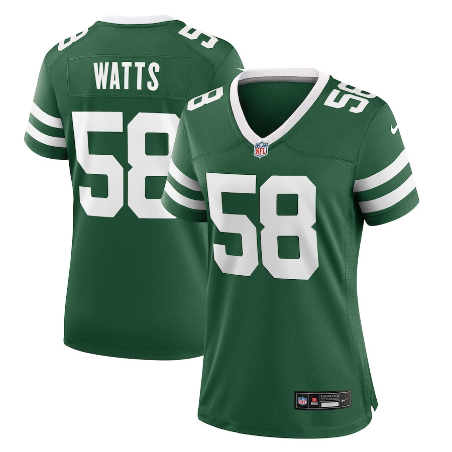 Eric Watts 58 New York Jets Women's Team Game Jersey - Legacy Green Js8538