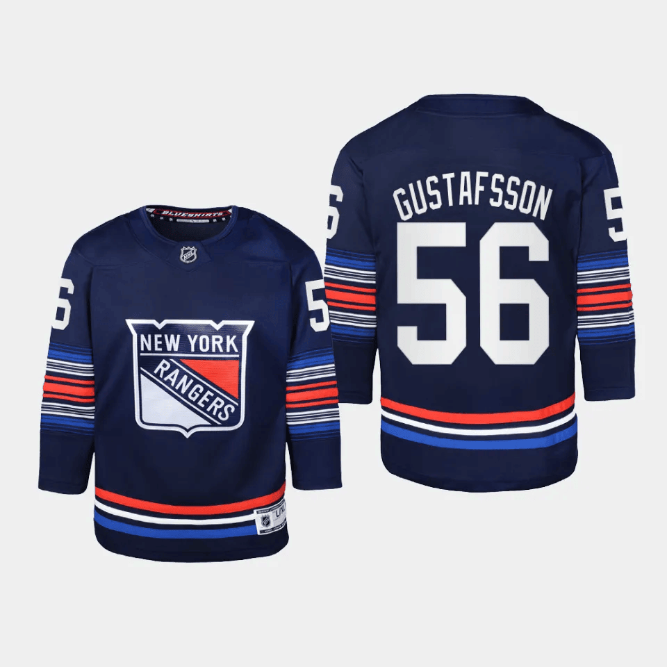 Erik Gustafsson 56 New York Rangers 2024 Alternate Third Youth Jersey - Navy