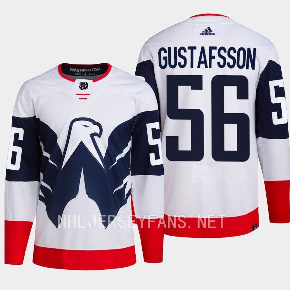 Erik Gustafsson 56 Washington Capitals 2023 Jersey Stadium White Primegreen