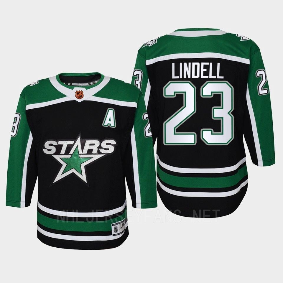 Esa Lindell 23 Dallas Stars 2022 Special Edition 2.0 Retro Youth Jersey Black