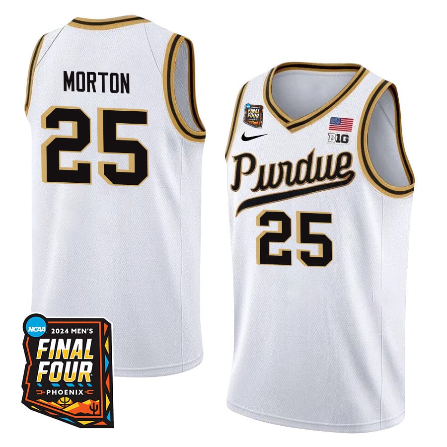 Ethan Morton 25 Purdue Boilermakers 2024 Men's Final Four Patch Basketball Jersey - Unisex Jersey