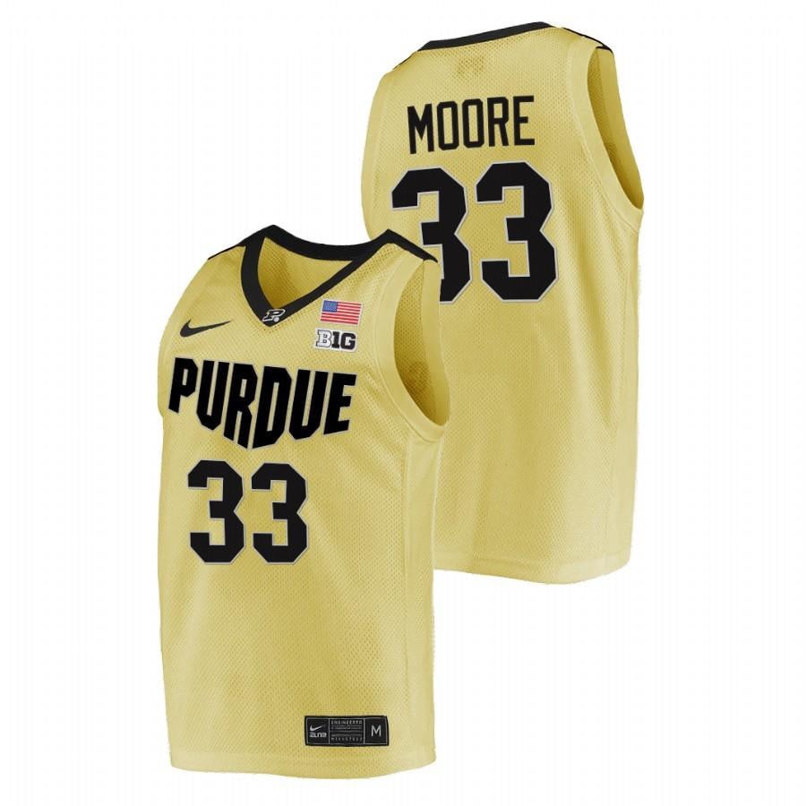E'twaun Moore 33 Gold Purdue Boilermakers College Basketball Jersey