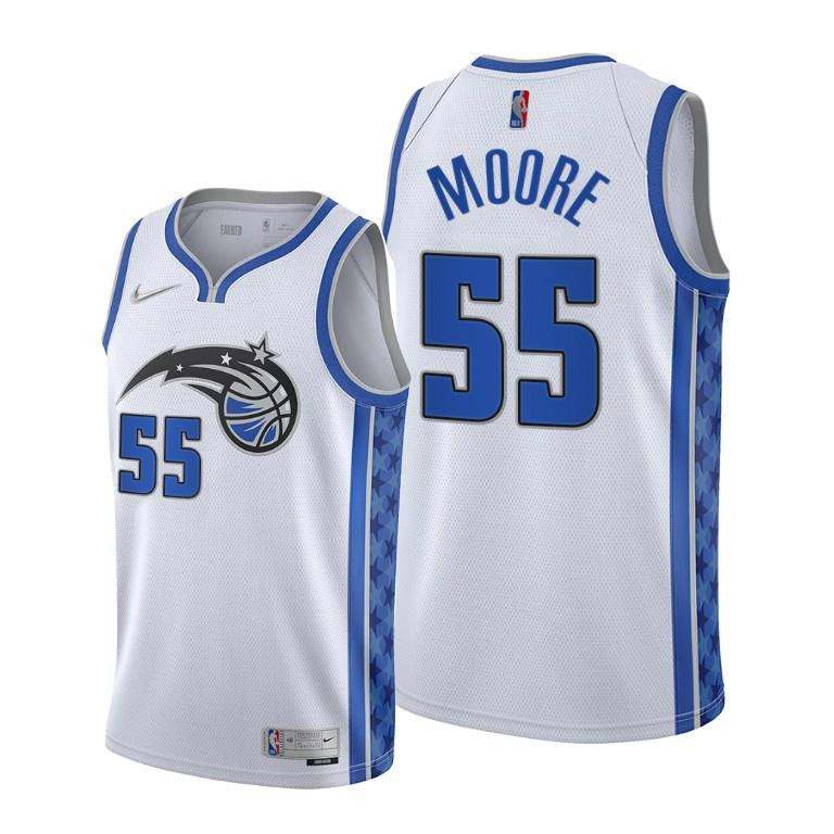 E'twaun Moore Orlando Magic White Earned Edition Jersey 55 - Men Jersey