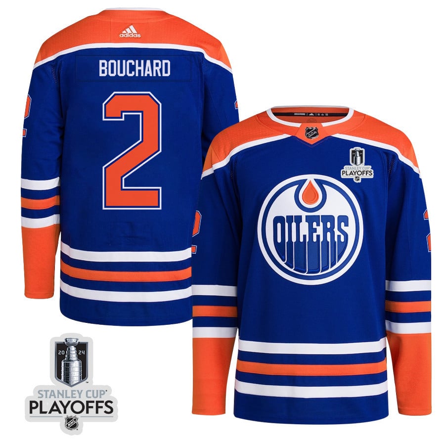 Evan Bouchard 2 Edmonton Oilers 2024 Nhl Playoffs Patch Home Jersey - Men