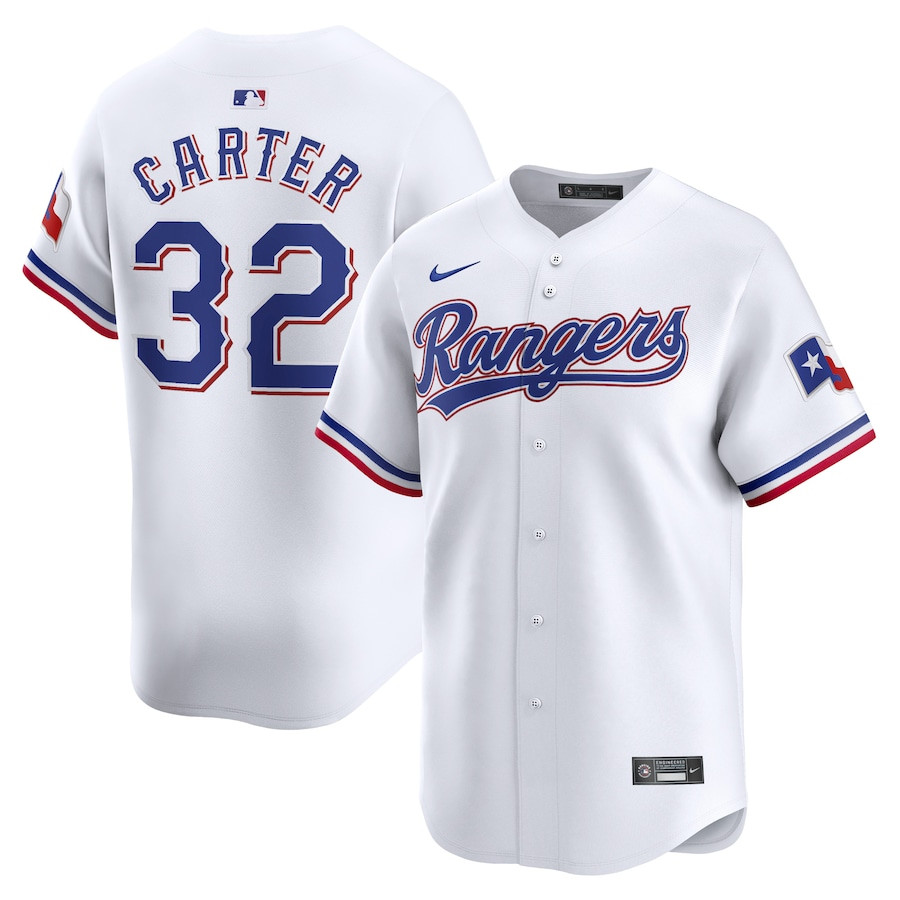 Evan Carter 32 Texas Rangers Home Limited Men Jersey - White