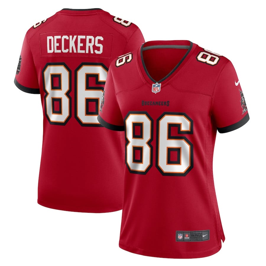 Evan Deckers 86 Tampa Bay Buccaneers Women's Game Jersey - Red Js4831