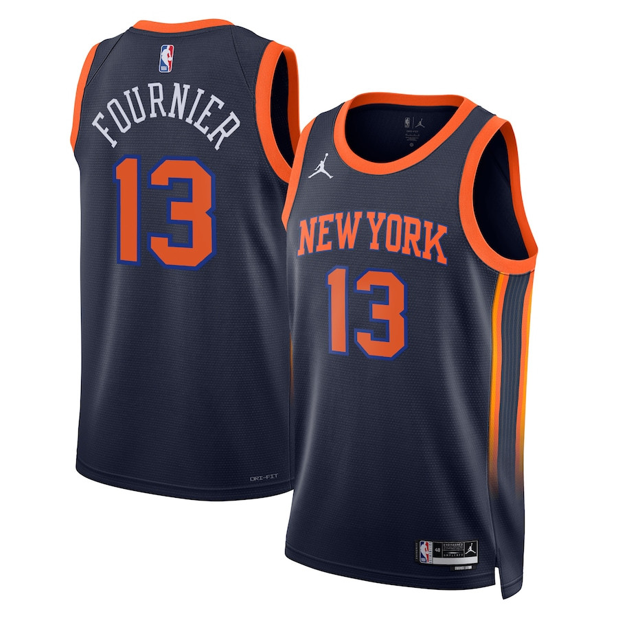 Evan Fournier 13 Milwaukee Bucks Unisex Swingman Jersey - Statement Edition - Navy