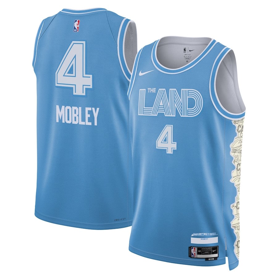 Evan Mobley 4 Cleveland Cavaliers Unisex 2024/25 Swingman Player Jersey - City Edition - Light Blue