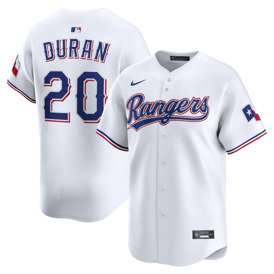 Ezequiel Duran 20 Texas Rangers Alternate Limited Player Men Jersey - White