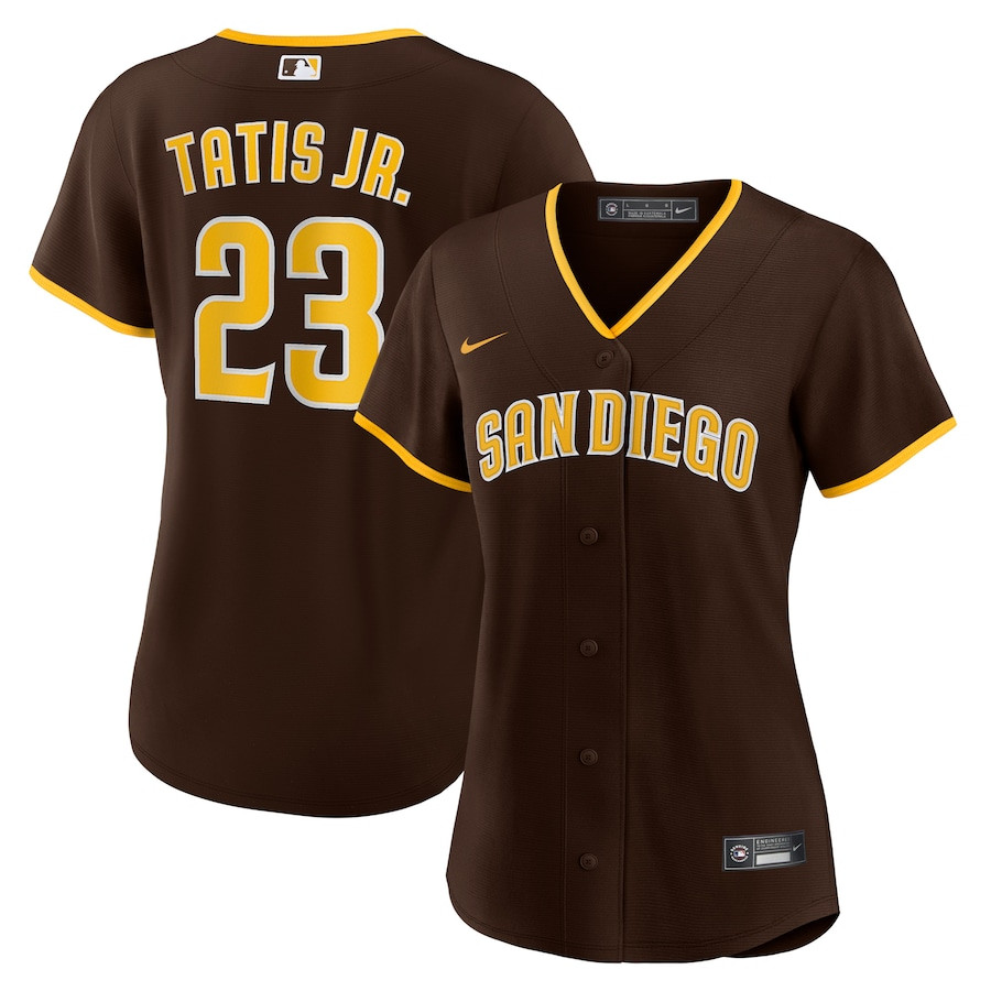 Fernando Tat?s Jr. 23 San Diego Padres Road Women Jersey - Brown