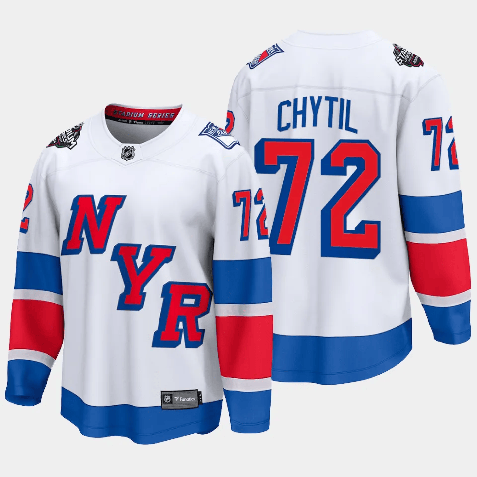 Filip Chytil 72 New York Rangers 2024 Stadium Series Patch Breakaway Jersey - Men, White
