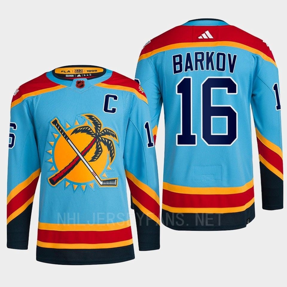 Florida Panthers 2022 Reverse Retro 2.0 Aleksander Barkov 16 Blue Primegreen Jersey Men's