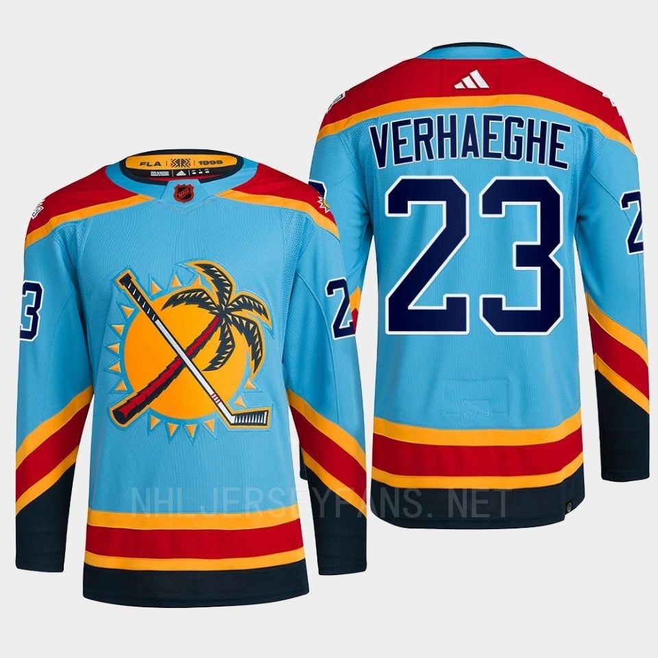 Florida Panthers 2022 Reverse Retro 2.0 Carter Verhaeghe 23 Blue Primegreen Jersey Men's
