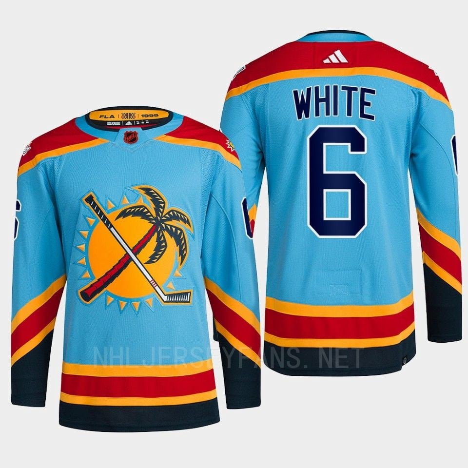 Florida Panthers 2022 Reverse Retro 2.0 Colin White 6 Blue Primegreen Jersey Men's