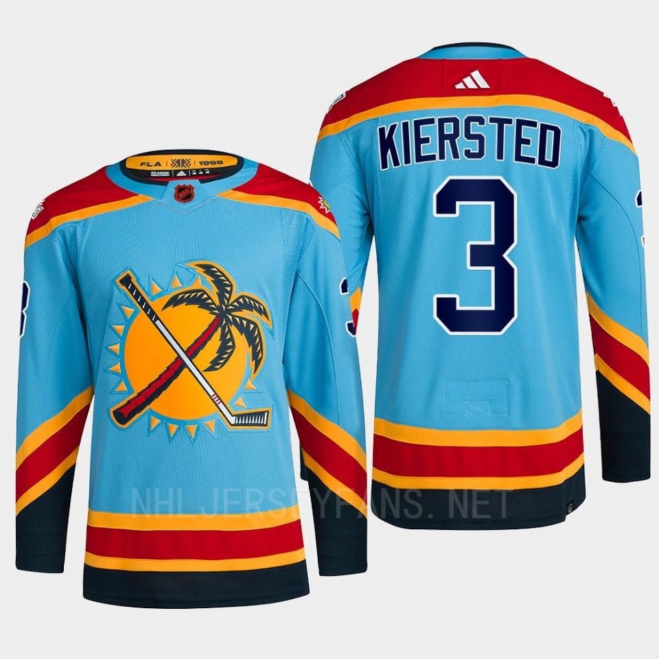 Florida Panthers 2022 Reverse Retro 2.0 Matt Kiersted 3 Blue Primegreen Jersey Men's