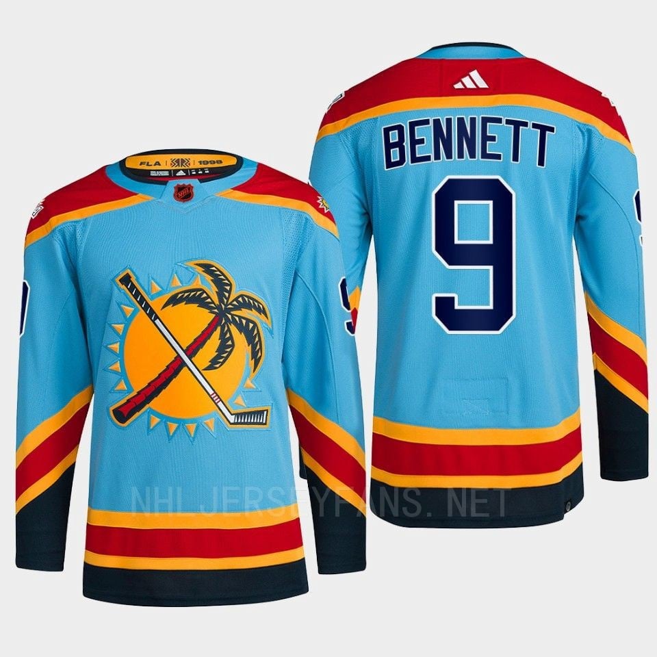 Florida Panthers 2022 Reverse Retro 2.0 Sam Bennett 9 Blue Primegreen Jersey Men's