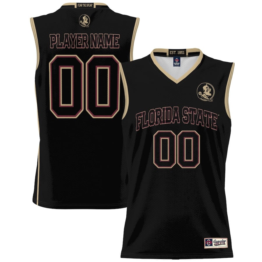 Florida State Seminoles Nil Men Basketball Custom Jersey - Black
