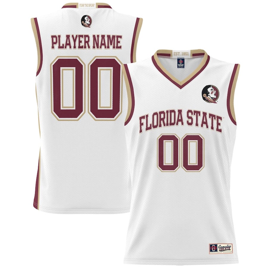 Florida State Seminoles Nil Men Basketball Custom Jersey - White