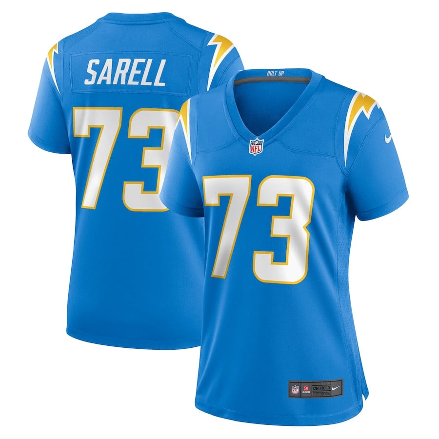Foster Sarell 73 Los Angeles Chargers Women's Game Jersey - Powder Blue Js6412