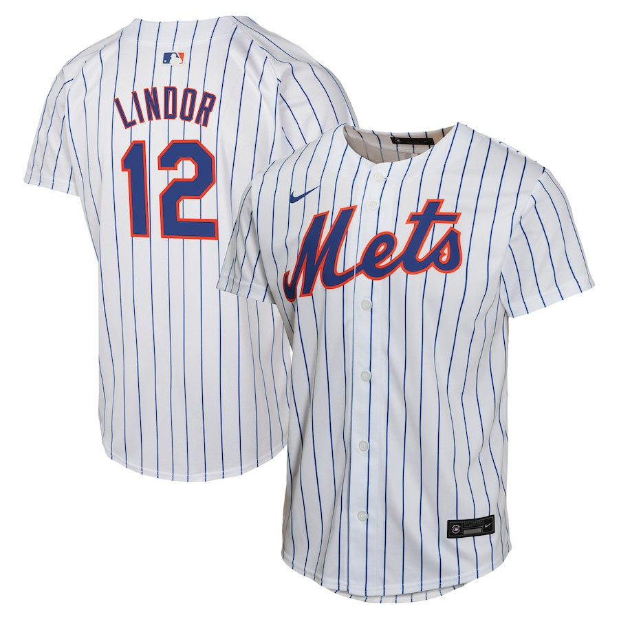 Francisco Lindor 12 New York Mets Home Game Player Youth Jersey - White