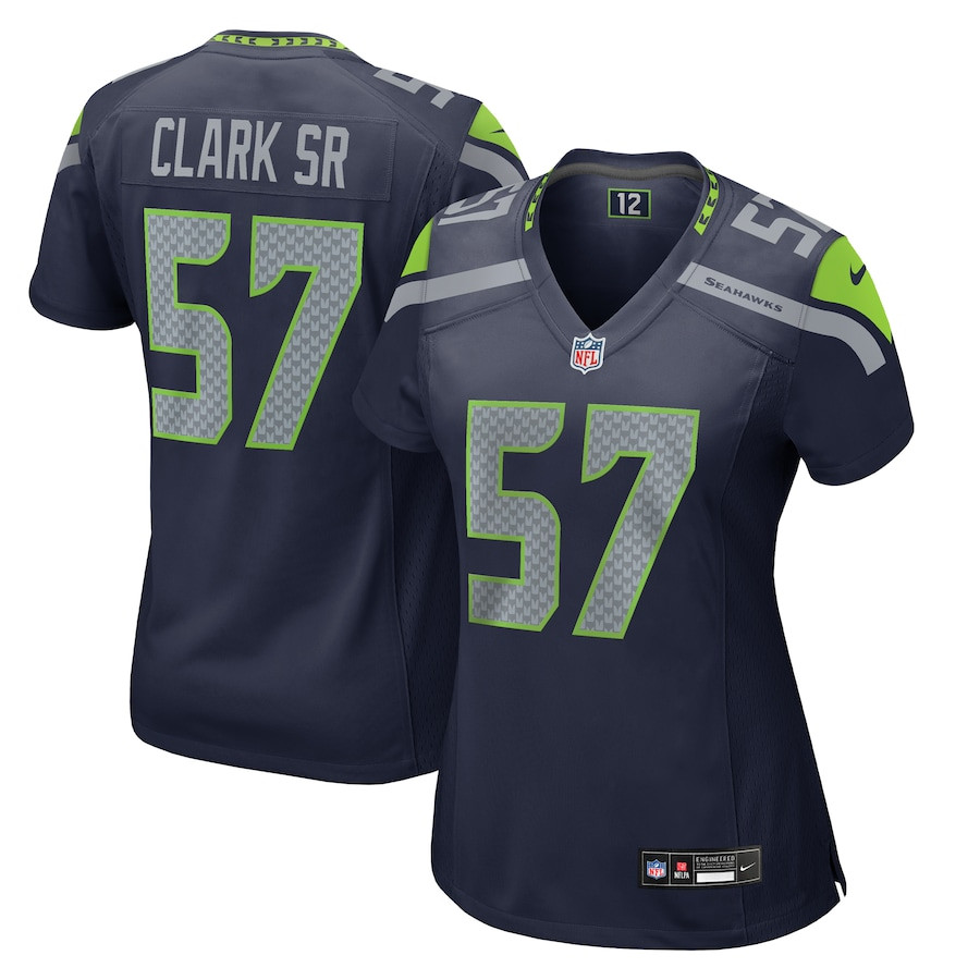 Frank Clark 57 Seattle Seahawks Game Women Jersey - College Navy Js1140