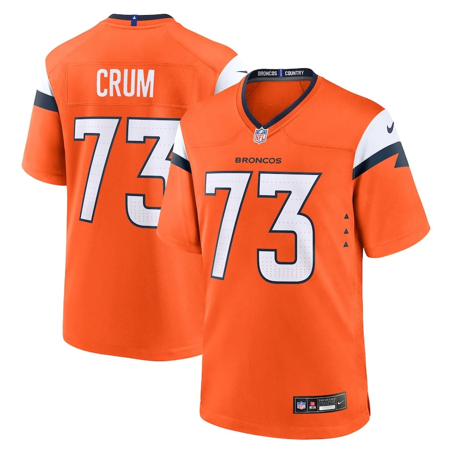 Frank Crum 73 Denver Broncos Team Game Men Jersey - Orange Js6293