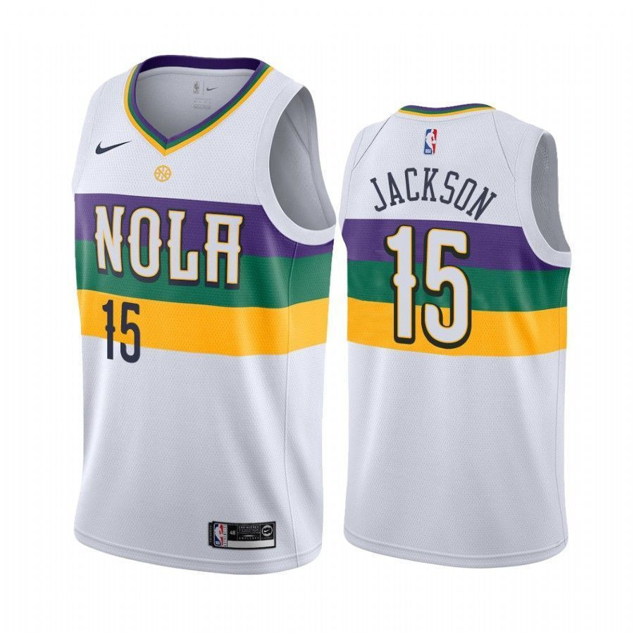 Frank Jackson New Orleans Pelicans 15 City Edition Men Jersey - White