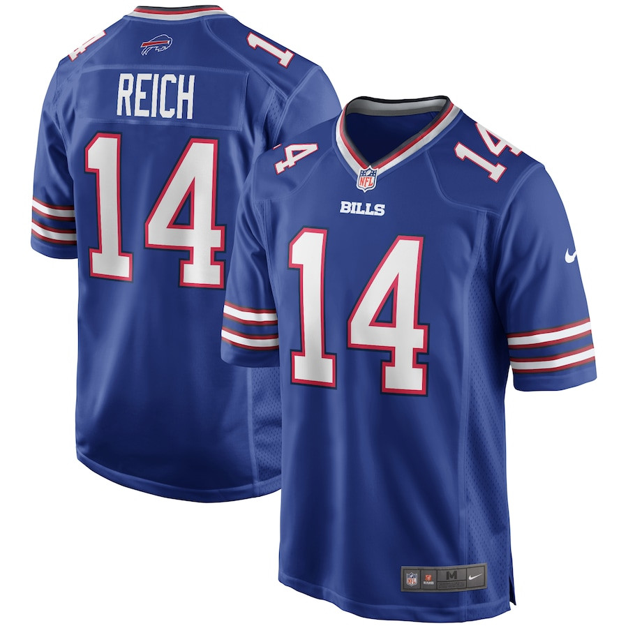 Frank Reich 14 Buffalo Bills Men Game Retired Jersey - Royal Js9340