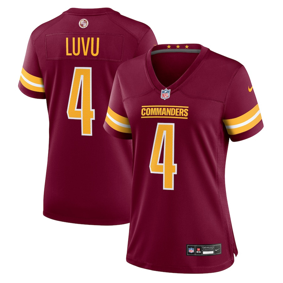 Frankie Luvu 4 Washington Commanders Women's Game Jersey - Burgundy Js6135