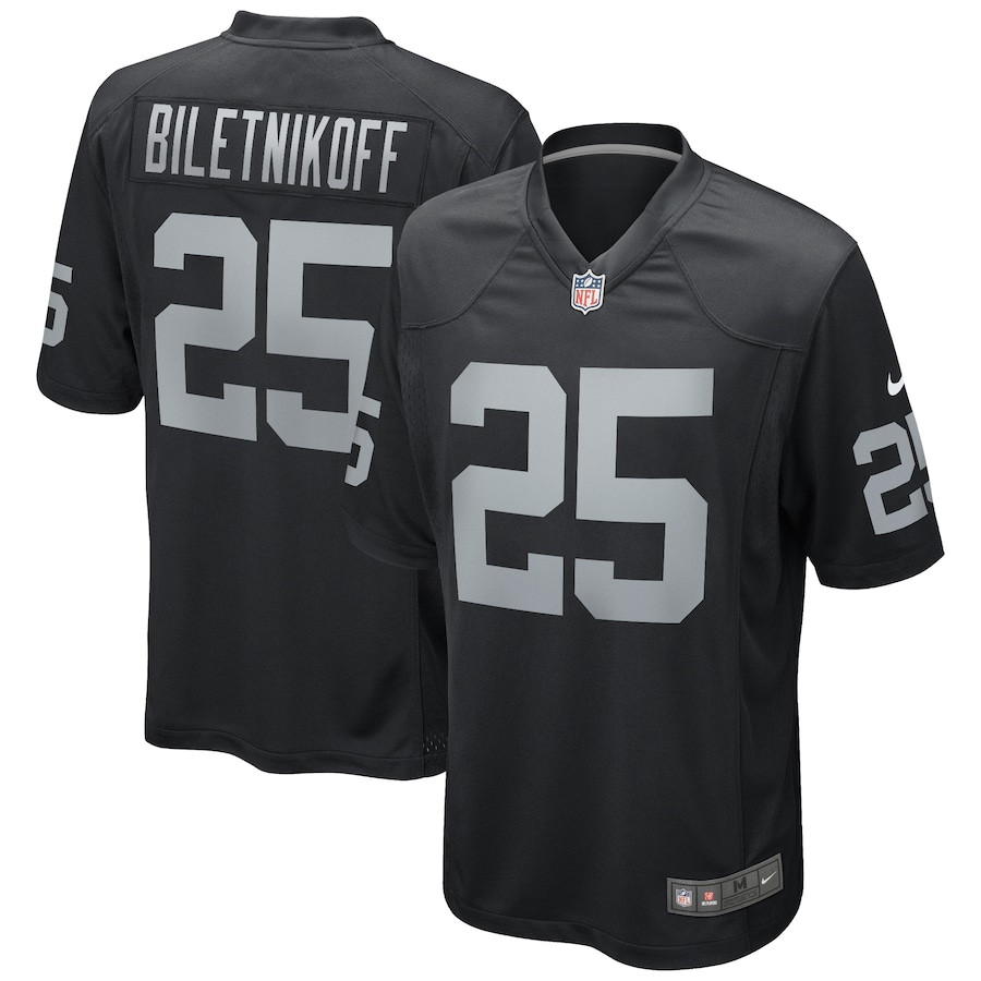 Fred Biletnikoff 25 Las Vegas Raiders Men Game Retired Jersey - Black Js6305
