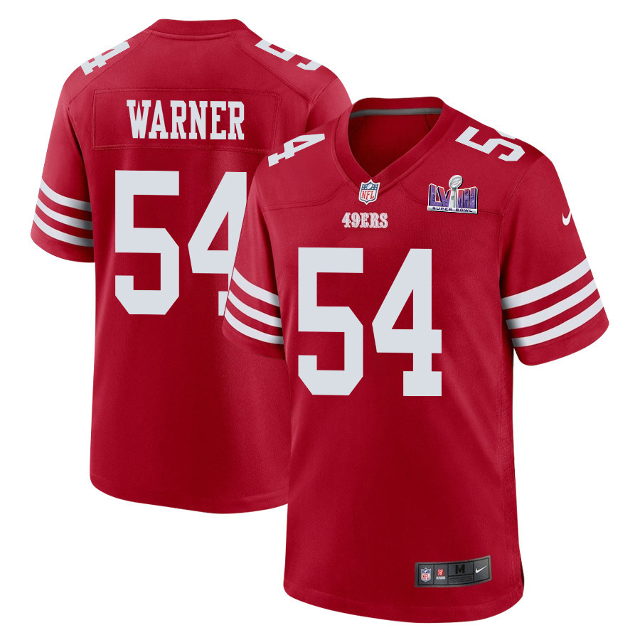 Fred Warner 54 San Francisco 49ers Super Bowl Lviii Patch Game Men Jersey - Scarlet Js1481