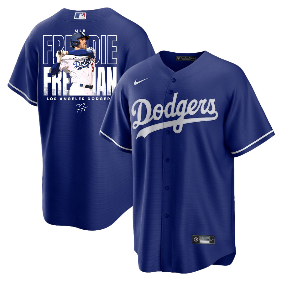 Freddie Freeman 5 Los Angeles Dodgers Signed Home Run 2023 Alternate Player Men Jersey - Royal